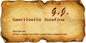 Gavrilovits Jozefina névjegykártya